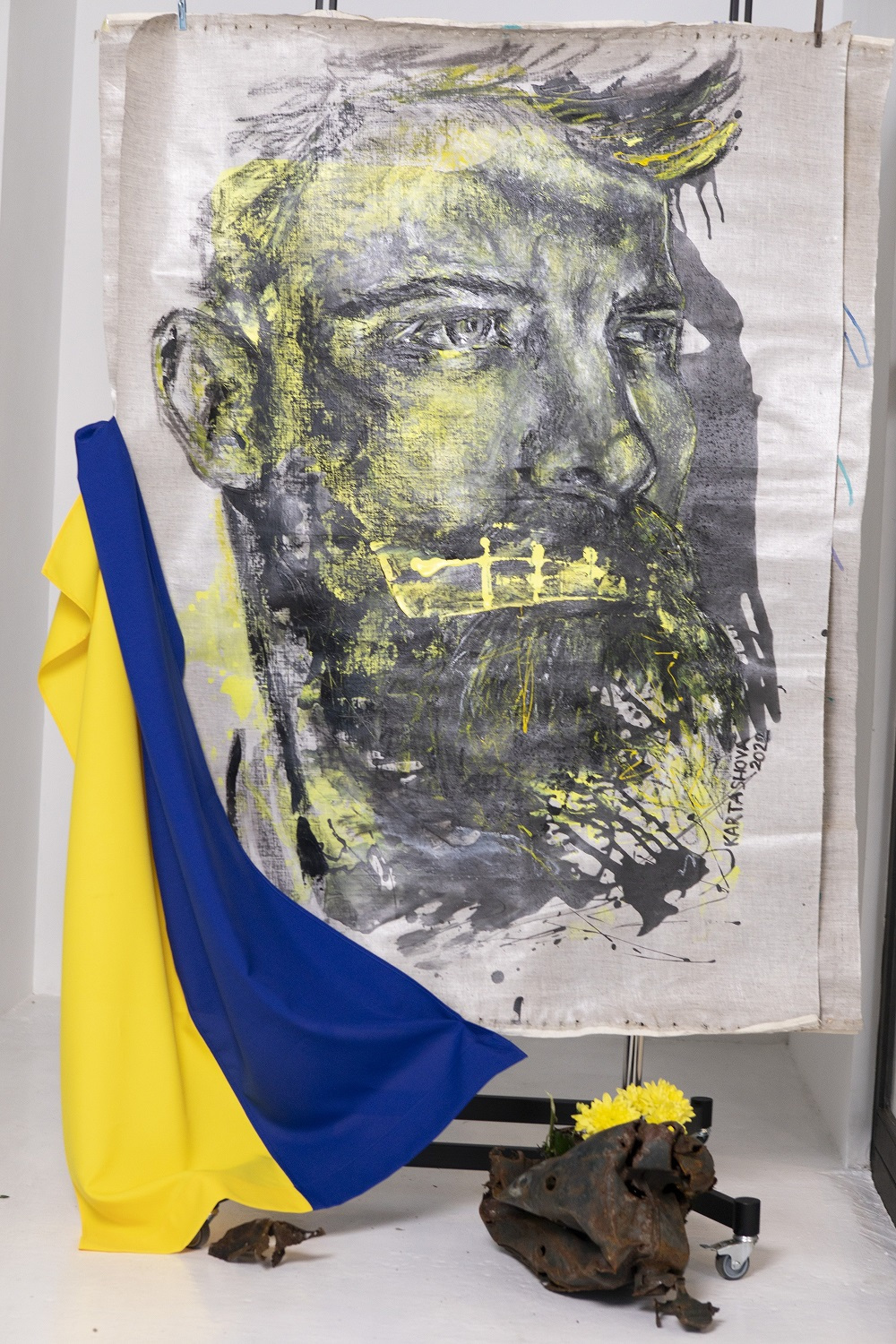 128_1_Viktoriia Kartashova, No more Fear  No more fear. Ukraine. War. Tears. Blood. canvas, 150x110 cm, 2022