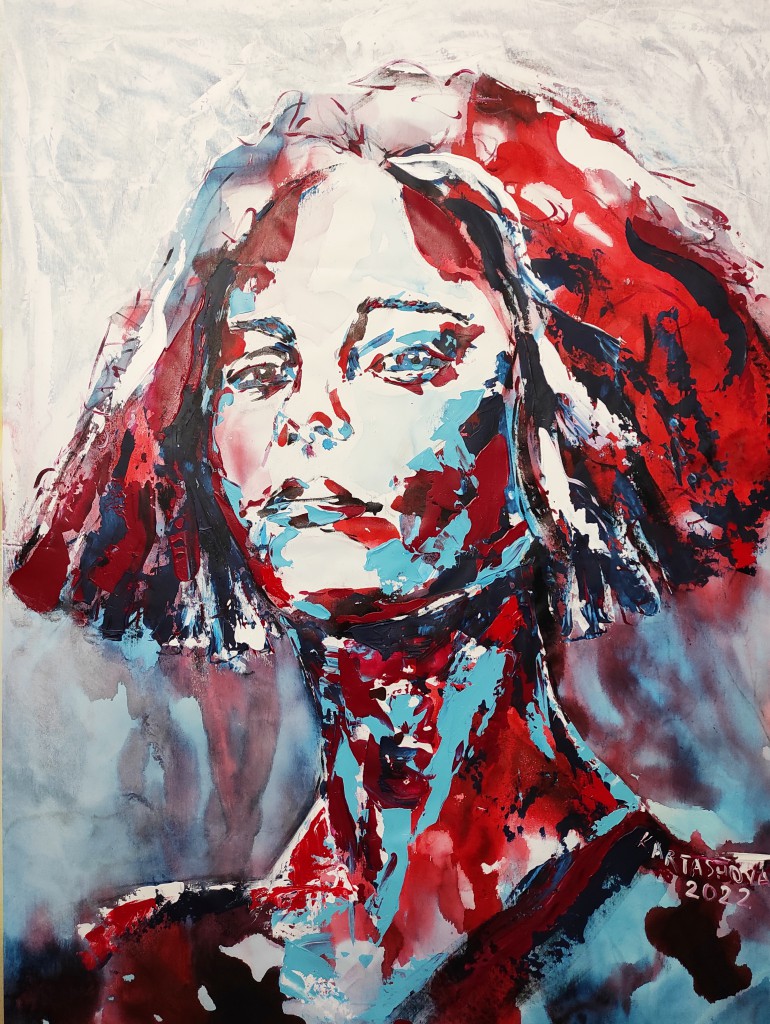128_1_Viktoriia Kartashova, No more Fear  No more fear. Ukraine. War. Tears. Blood. canvas, 150x110 cm, 2022