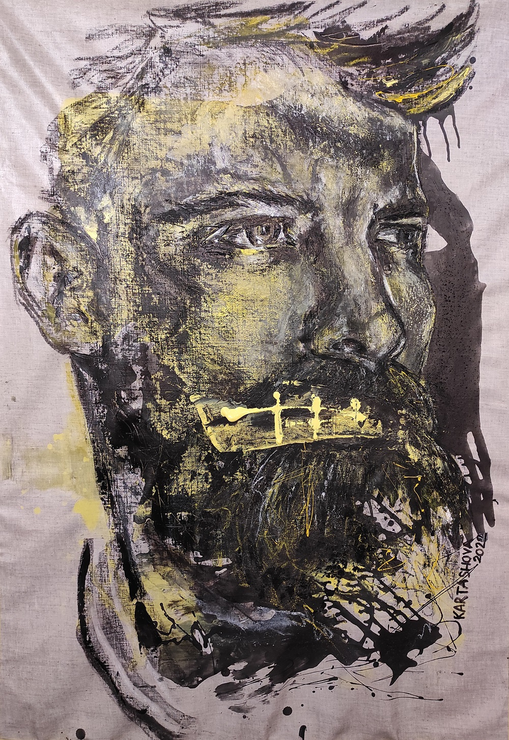 128_1_Viktoriia Kartashova, No more Fear No more fear. Ukraine. War. Tears. Blood. canvas, 150x110 cm, 2022