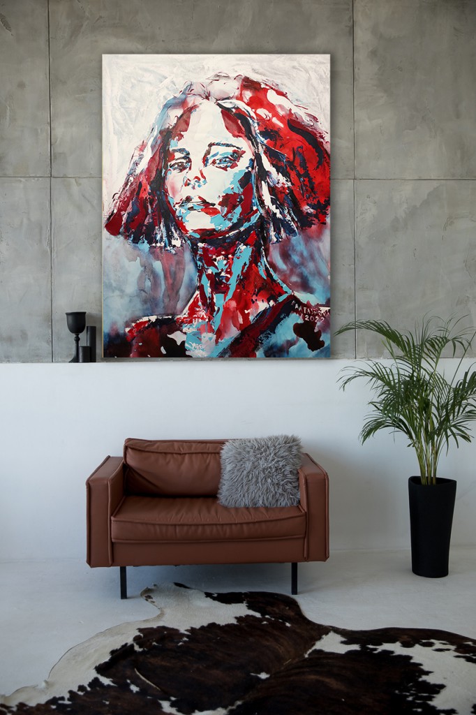 128_1_Viktoriia Kartashova, No more Fear No more fear. Ukraine. War. Tears. Blood. canvas, 150x110 cm, 2022